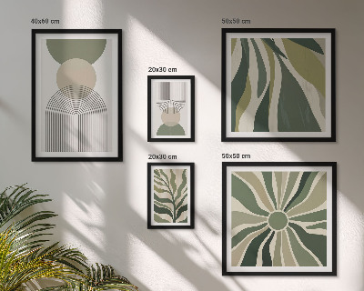 Set of 5 wall art pieces Stylish abstractions with greenery