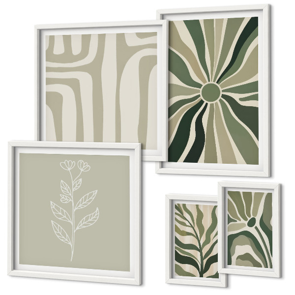 Gallery wall Abstract plant patterns