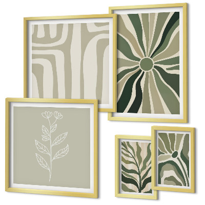 Gallery wall Abstract plant patterns