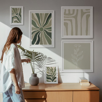 Gallery wall Abstract plant patterns