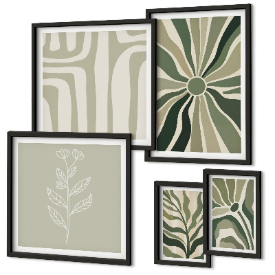 Gallery wall Abstract plant patterns