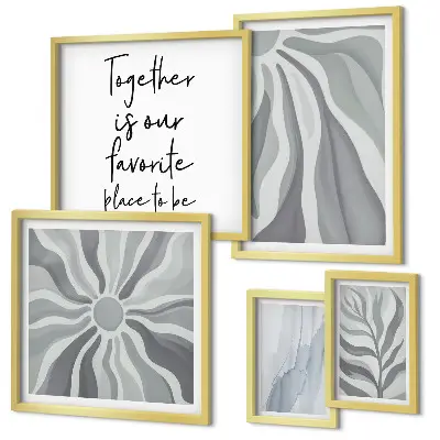 5-Piece Abstract Wall Art Set gray and white patterns