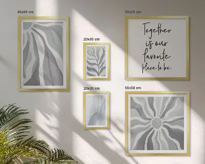 5-Piece Abstract Wall Art Set gray and white patterns