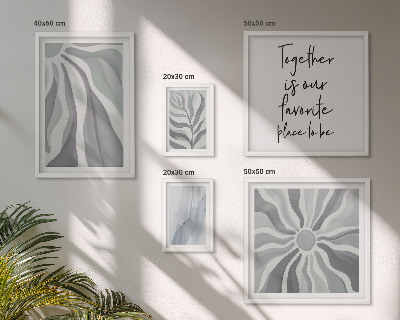 Set of 5 wall art pieces Abstract gray and white patterns