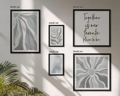 5-Piece Abstract Wall Art Set gray and white patterns