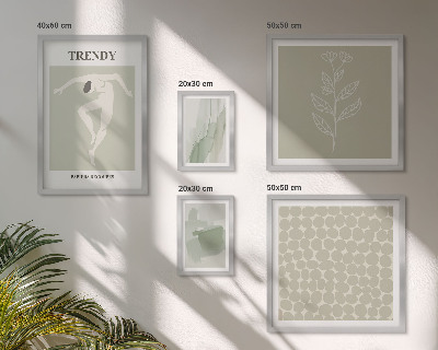 Framed photo set Stylish graphics green theme
