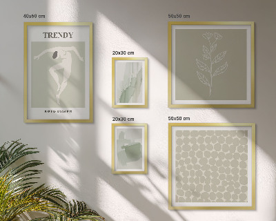 Framed photo set Stylish graphics green theme