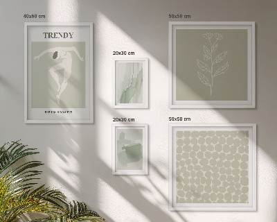 Framed photo set Stylish graphics green theme