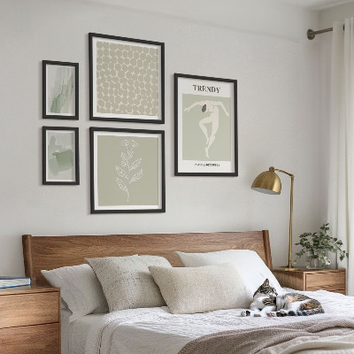Framed photo set Stylish graphics green theme