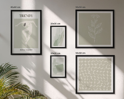 Framed photo set Stylish graphics green theme
