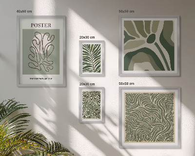 Set of 5 wall art pieces Abstract boho plant forms