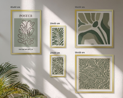 Set of 5 wall art pieces Abstract boho plant forms