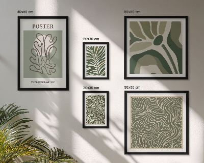 Set of 5 wall art pieces Abstract boho plant forms