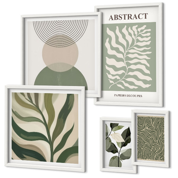 Gallery wall Abstract plant patterns