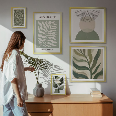 Gallery wall Abstract plant patterns