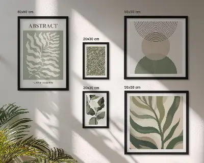 Gallery wall set with abstract plant patterns