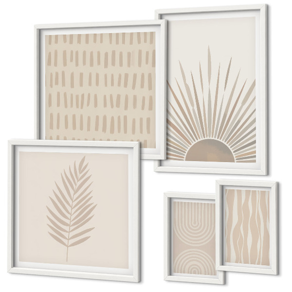 Framed photo set Stylish decorations nature geometry