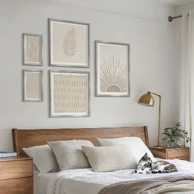 Framed photo set with stylish nature and geometric designs