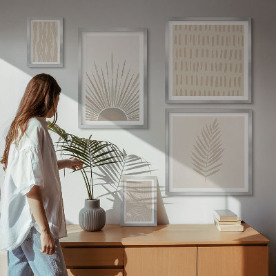 Framed photo set Stylish decorations nature geometry