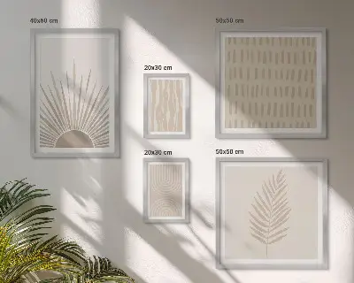 Framed photo set with stylish nature and geometric designs