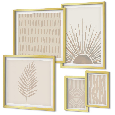 Framed photo set Stylish decorations nature geometry