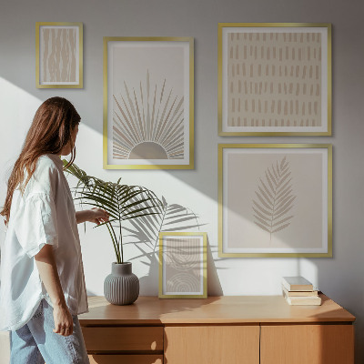 Framed photo set Stylish decorations nature geometry