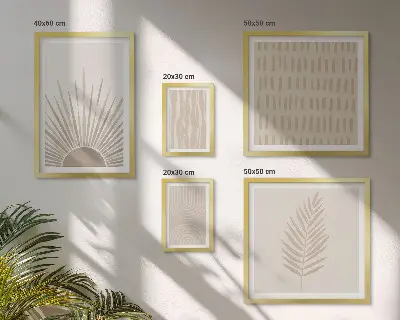 Framed photo set with stylish nature and geometric designs