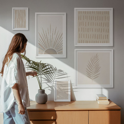 Framed photo set Stylish decorations nature geometry