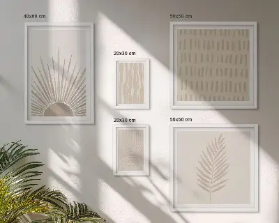 Framed photo set with stylish nature and geometric designs