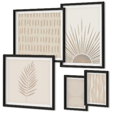 Framed photo set Stylish decorations nature geometry