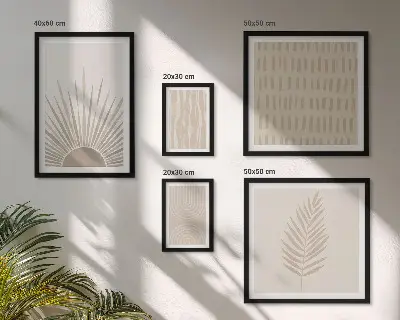 Framed photo set with stylish nature and geometric designs