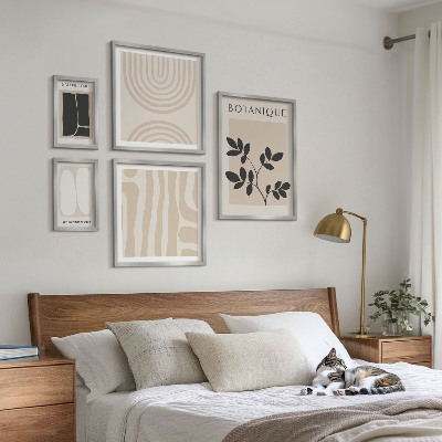 Set of 5 wall art pieces Stylish plant graphics