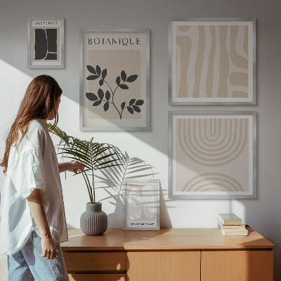 Set of 5 wall art pieces Stylish plant graphics