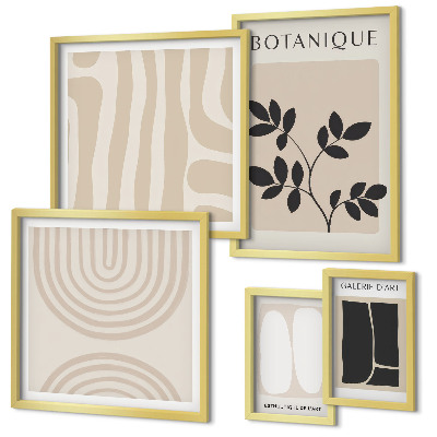 Set of 5 wall art pieces Stylish plant graphics