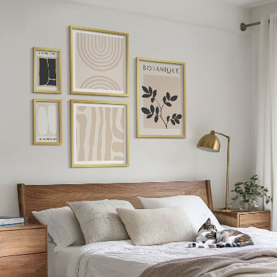 Set of 5 wall art pieces Stylish plant graphics