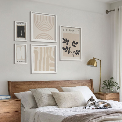 Set of 5 wall art pieces Stylish plant graphics