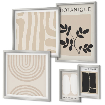 Set of 5 wall art pieces Stylish plant graphics