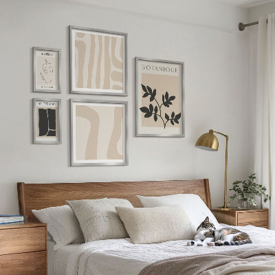 Gallery wall Stylish abstract plant graphics