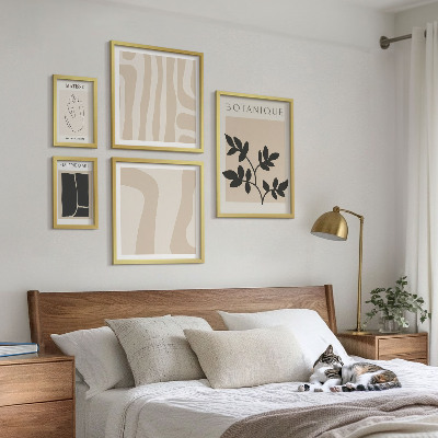 Gallery wall Stylish abstract plant graphics