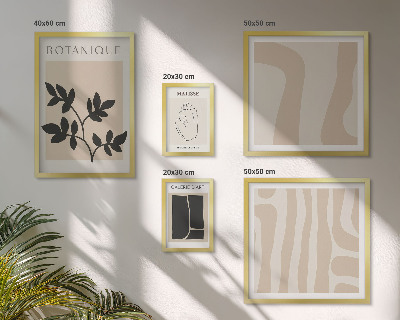 Gallery wall Stylish abstract plant graphics