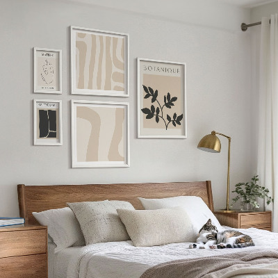 Gallery wall Stylish abstract plant graphics