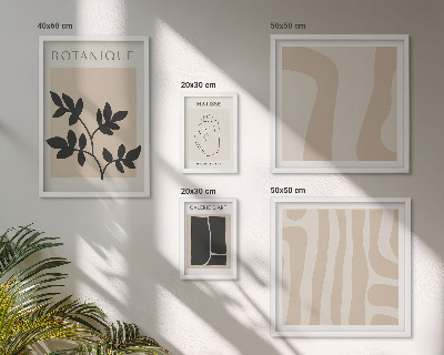Gallery wall Stylish abstract plant graphics