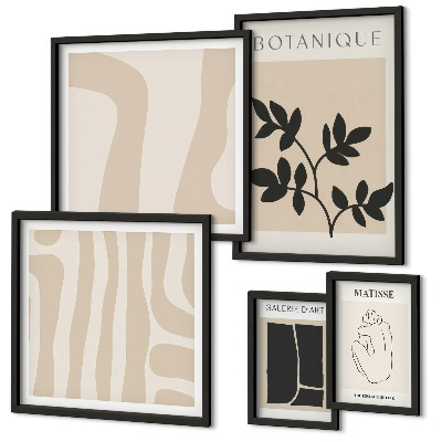 Gallery wall Stylish abstract plant graphics