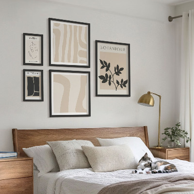 Gallery wall Stylish abstract plant graphics