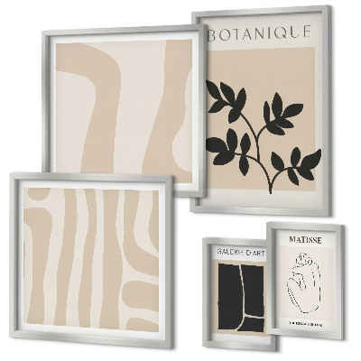 Gallery wall Stylish abstract plant graphics