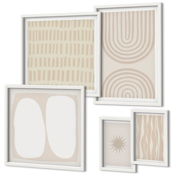 Framed photo set Stylish abstract forms
