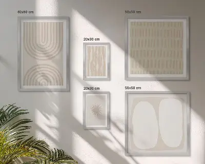 Framed abstract art set stylish forms