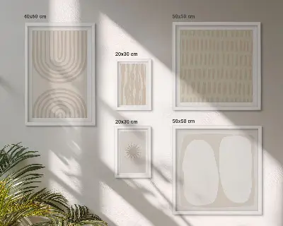 Framed abstract art set stylish forms