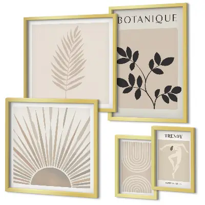 Gallery wall art set stylish floral and geometric decorations