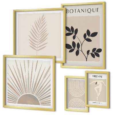 Gallery wall Stylish floral geometric decorations